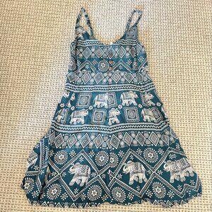Teal Patterned Flowy Top